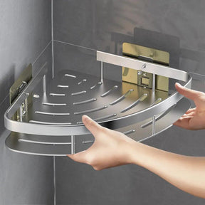 Bathroom Shelf Kitchen Storage Organizer Aluminum Alloy Shampoo Rack Shower Shelf Bathroom Accessories No Drill Shelf - megapoint.com