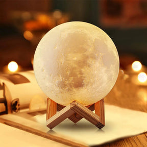 8cm Moon Lamp LED Night Light Battery Powered With Stand Starry Lamp Bedroom Decor Night Lights Kids Gift Moon Lamp - megapoint.com